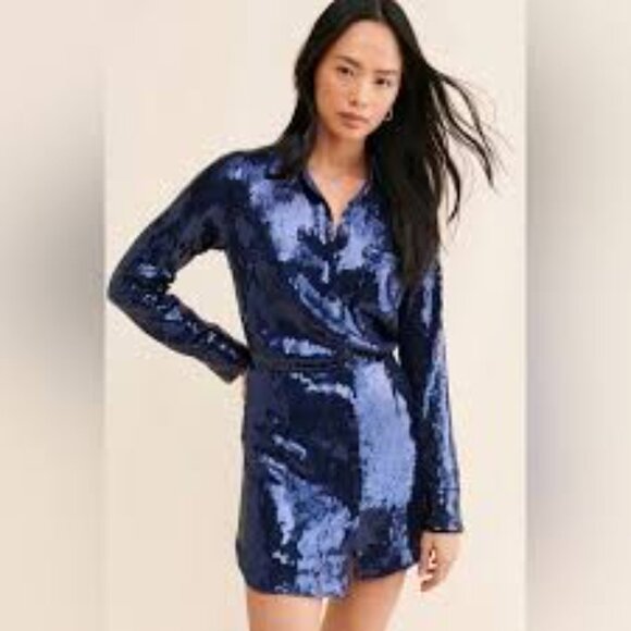 48 - NWT $168 FREE PEOPLE SOPHIE SEQUIN COAT/DRESS - Picture 6 of 6